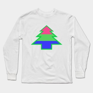 Polysexual/Polyromantic Pride: Christmas Tree Long Sleeve T-Shirt